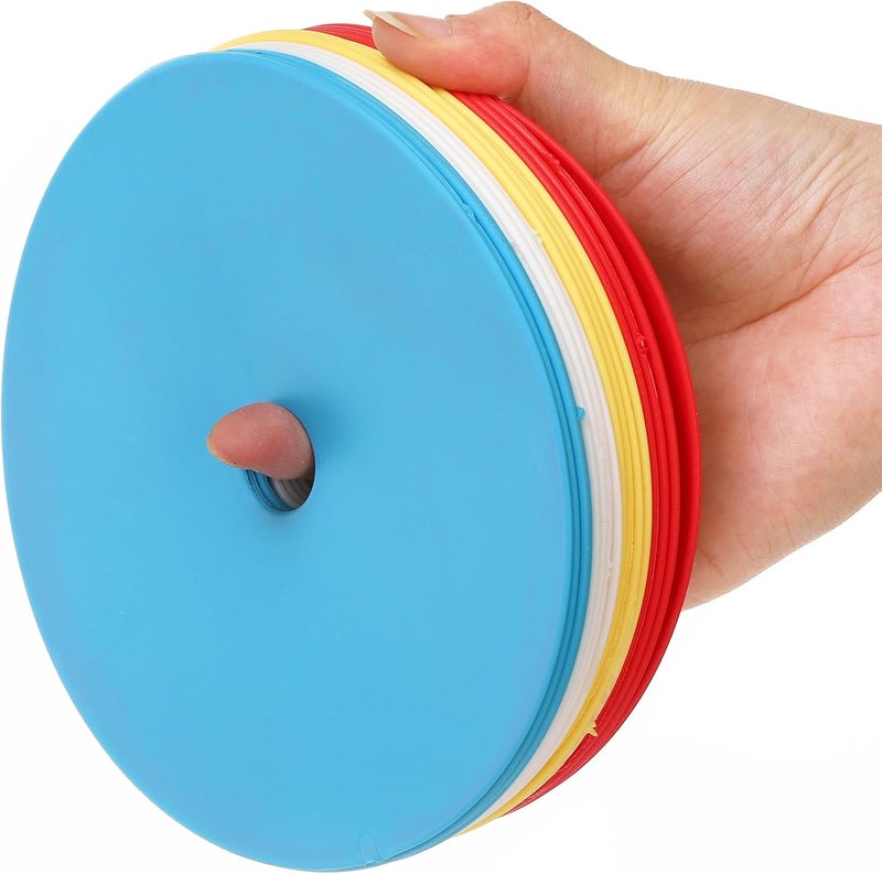 Eorbow 20 Pcs 6 Inch Flat Cones Spot Markers, Non-Skid Floor Hole Spot Markers, Soccer Cones Field Court Markers, Flat Discs Training Field Cones for Sports Speed Agility Practice, 5 Colors - Image 4